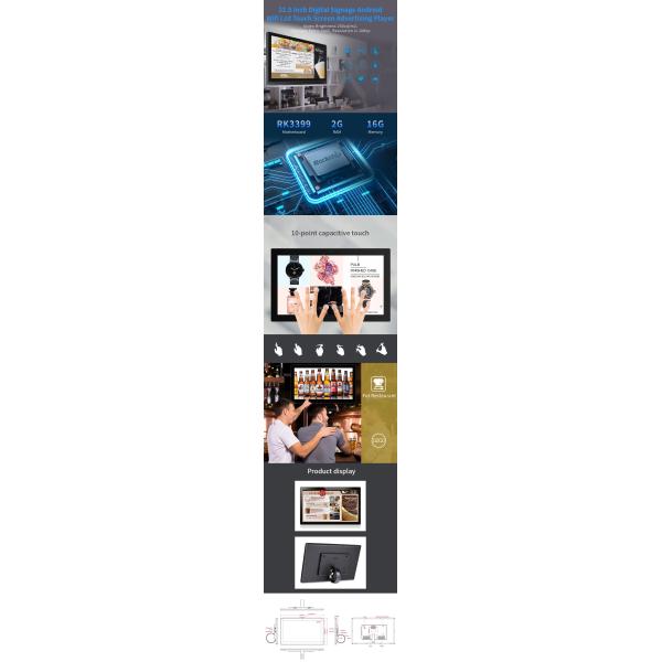Multi Language Android Touch Screen Digital Signage For Different Business
