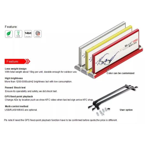 SMD1415 Outdoor P2.5 5000nits Taxi Top Led Screen 450W