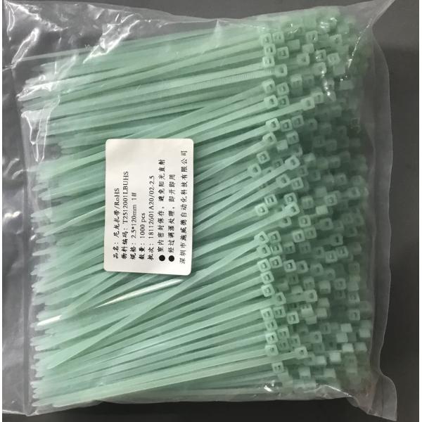 UL94V2 120mm Length Green Nylon Cable Ties For Heat Resistant REACH Certification
