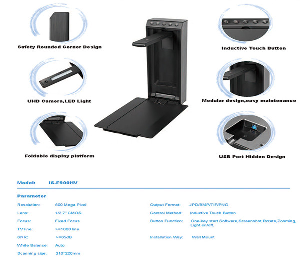 Usb A4 Book Document Camera Scanner Curve Flattening Document Camera For Teachers