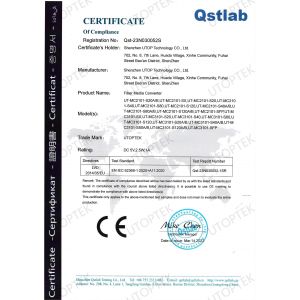 Shenzhen UTOP Technology Co., Ltd. Certifications