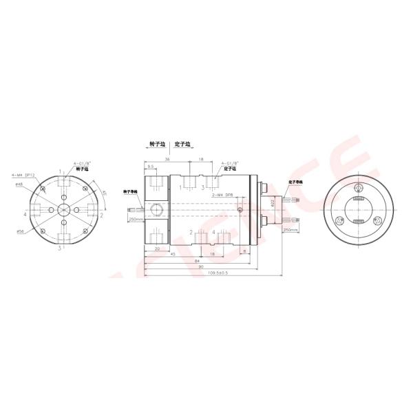 4 Passages Electrical Rotary Unions 12 Circuits 2A Low Maintenance