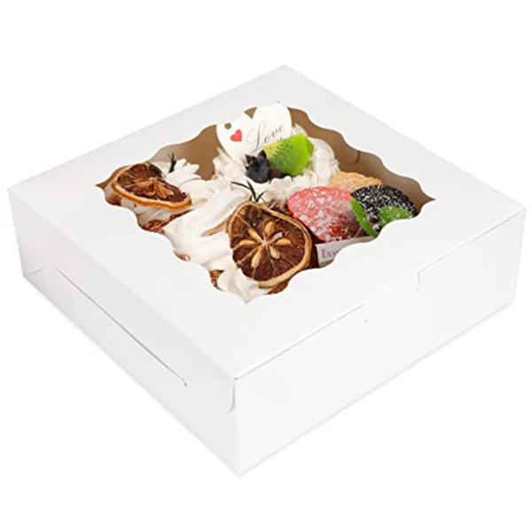 Custom Order Foldable Paper Box With Clear Display Window For Dessert Treat Packaging