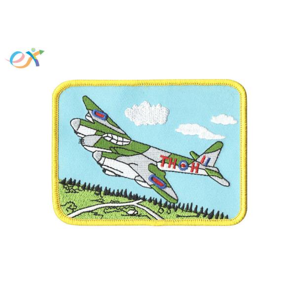 Customized Aircraft Iron On Embroidered Patches With 85% Embroidery