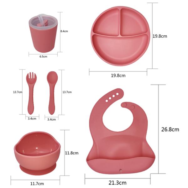 Eco Friendly Silicone Baby Feeding Plate BPA Free Infant Kids Suction Dinner Set