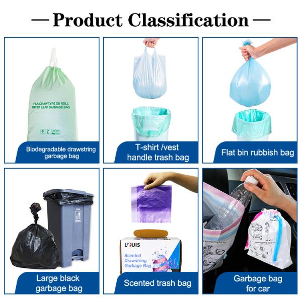 30 Gallon Black Plastic Garbage Bag Plastic Trash Bag Plastic Dustbin Liners On Roll