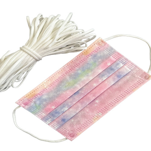 3.0mm White Flat Round Elastic Earloop String Soft Round Elastic Cord For Face Masks