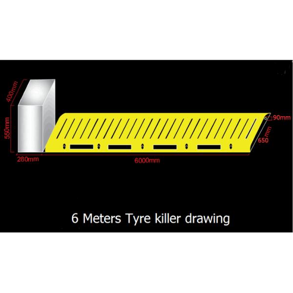 Residence Remote Control Parking Bollards , Tyre Killer Barriers Black Reflective Film