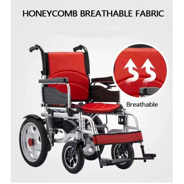 Reinforced Lightweight Foldable Electric Wheelchair Chromed Steel Multi Functional