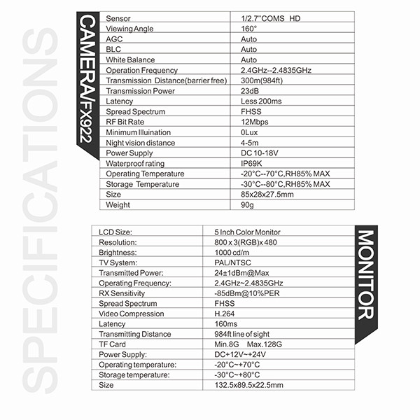 Vehicle 1080P DVR Reverse Camera 5 Inch Color Screen For Driving Recording