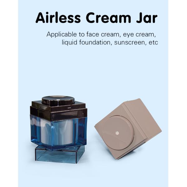PMMA Square Airless Pump Jar 50g High-End Luxury Cosmetic Packaging