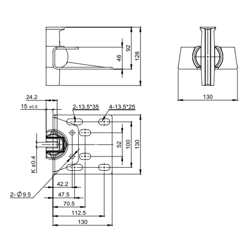 1.75M/S Elevator Guide Shoes 16mm Width Elevator Lift Spare Parts