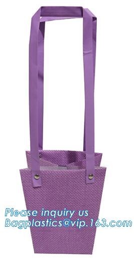 tea brown paper bag with logo print eco friendly With Ribbon Handles wine packaging offset bags,Decorative Paper Bags wi