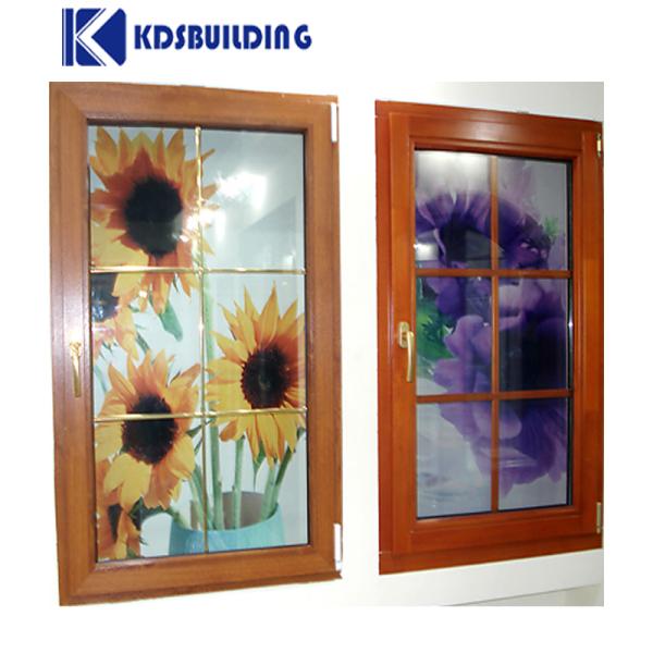 KDSBuilding Modern Solid Grill Design Mosquito Anti Theft Double Glaze Wooden casement window