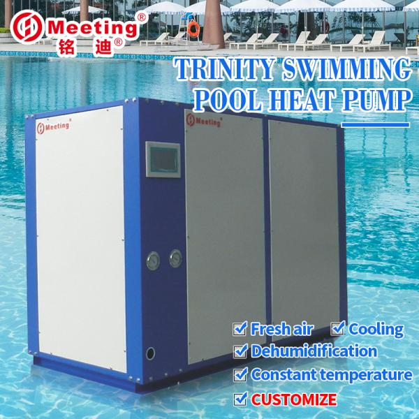 27KW Indoor Air Source Pool Heat Pump Dehumidification Fresh Air , Swimming Pool Pump System Pool Heat Pump