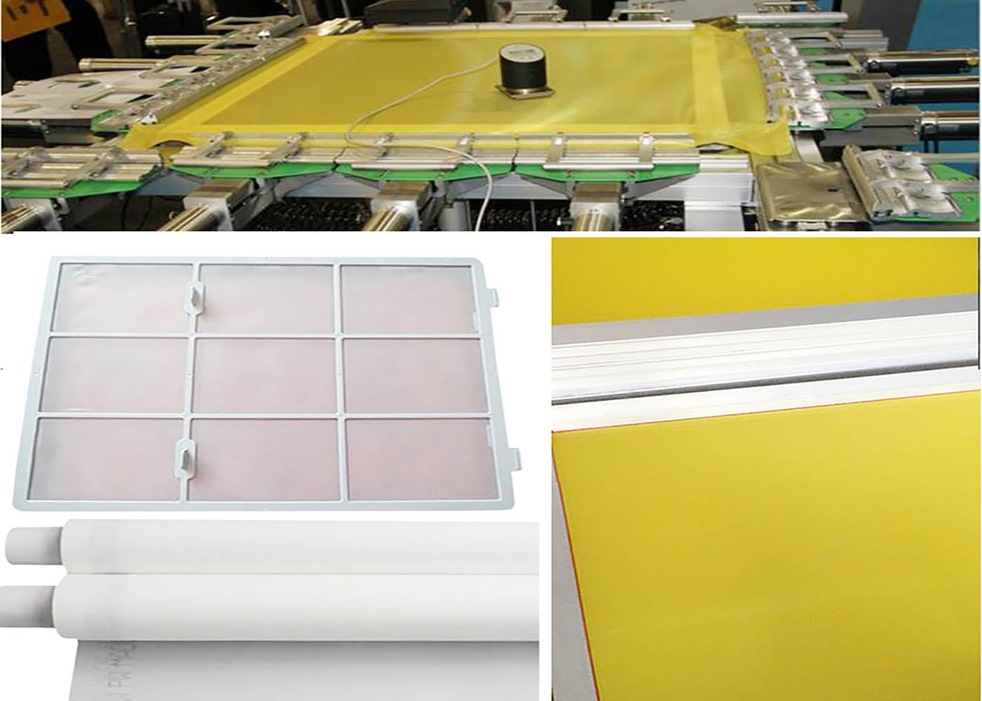 China Yellow White Mesh Screen Material Monofilament Mesh Fabric 115cm Width wholesale