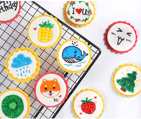 FDA Food Grade Ink Edible Marker Pen Neon Color Set For Cookies Decorating