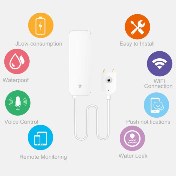Wifi Smart Home Security Alarm System Water Leak Detection With Sensor