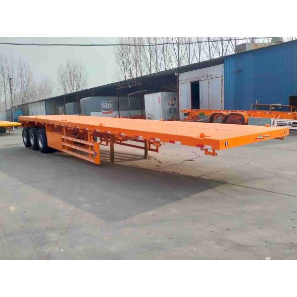 Brand new flatbed semi trailer 70ton 3 4 axles pan trailer Container Semi truck trailer 40ft 12metre for sale
