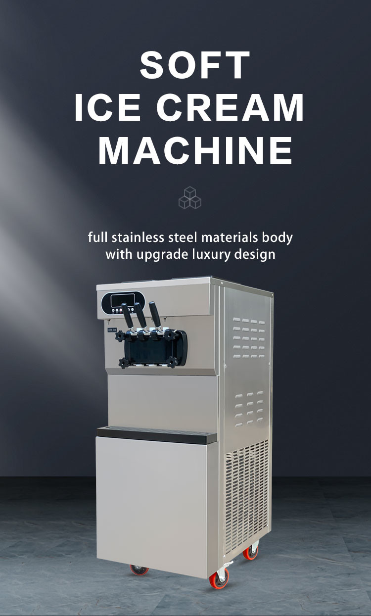 25l Desktop Commercial Ice Cream Making Machine 3 Flavor Roll Maker