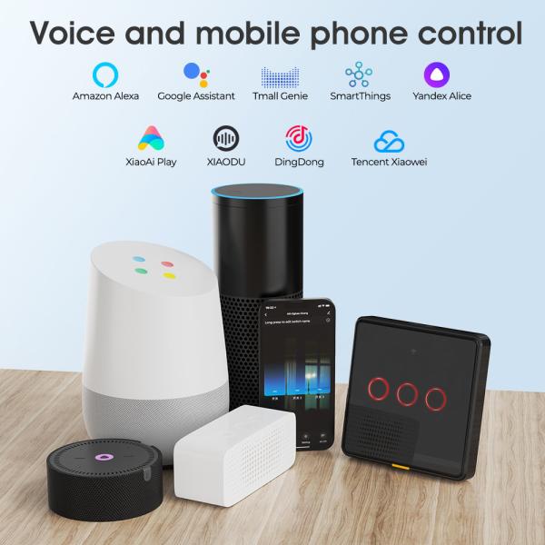 Tuya Zigbee switch No Neutral Wire100-250v Voice App Alexa Google Home No Capacitor Required Smart Home Light Touch EU Switch