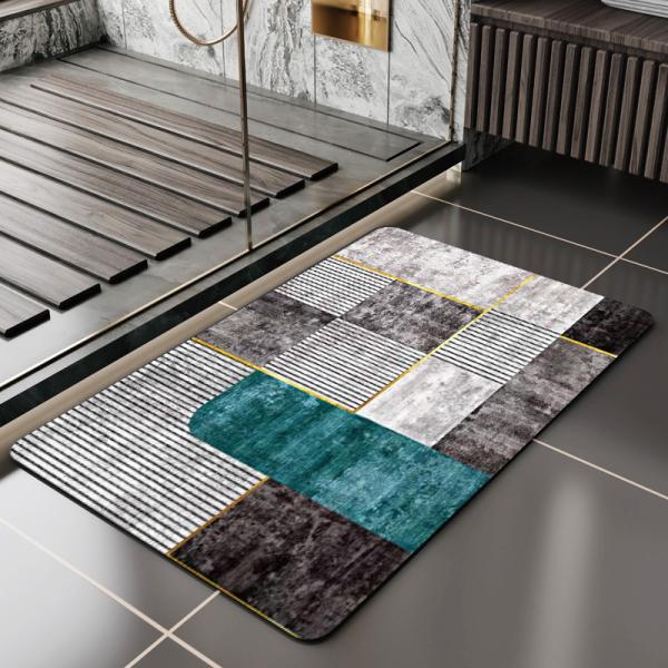 Fast Water Drying Stone Bath Mat with Customized Color and Absorbent Hard Shower Rug