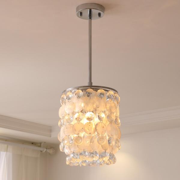 White Color and Sea shells capiz Chandelier (WH-MC-06)