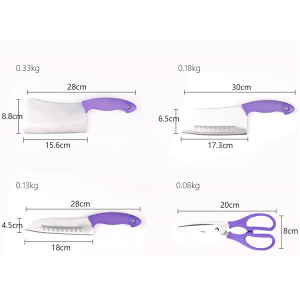 Freezing Kitchen Knife Scissors Stainless Steel Knife Set With Soft Grip