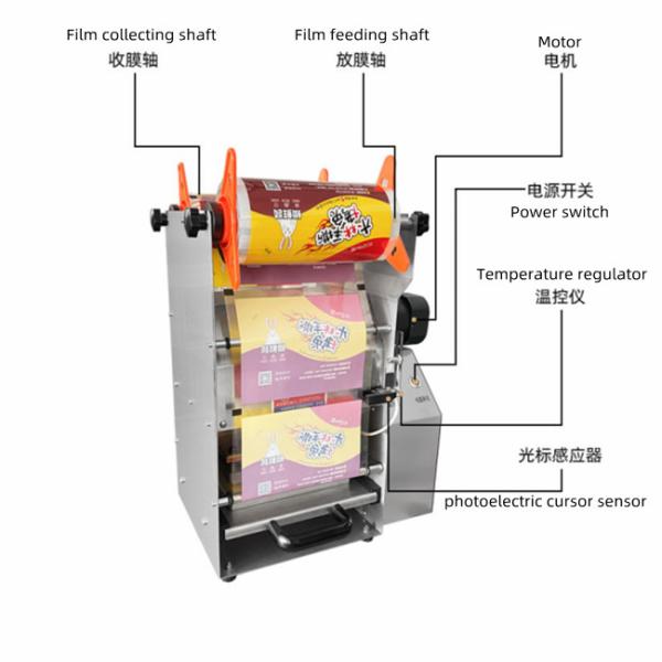 800W 1000 Pcs/H Semi Automatic Tray Sealer 6061 Aluminum Alloy