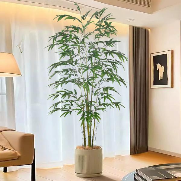 Wholesale Artificial Bamboo Plant Tree With Plastic Pot For Home Decor, Apartment Or Office– Realistic Fake Indoor Plants For Living Room, Bedroom,