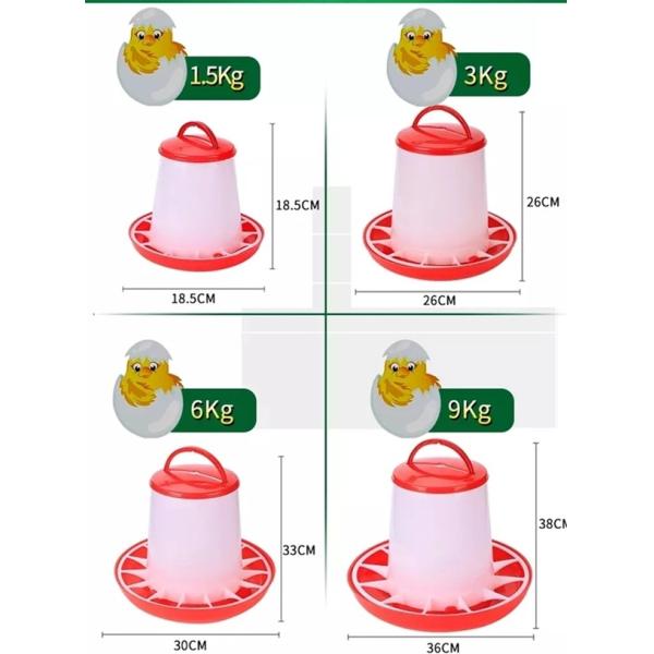 Broiler Outdoor 3kg Plastic Poultry Feed Trays Chicken Drinker