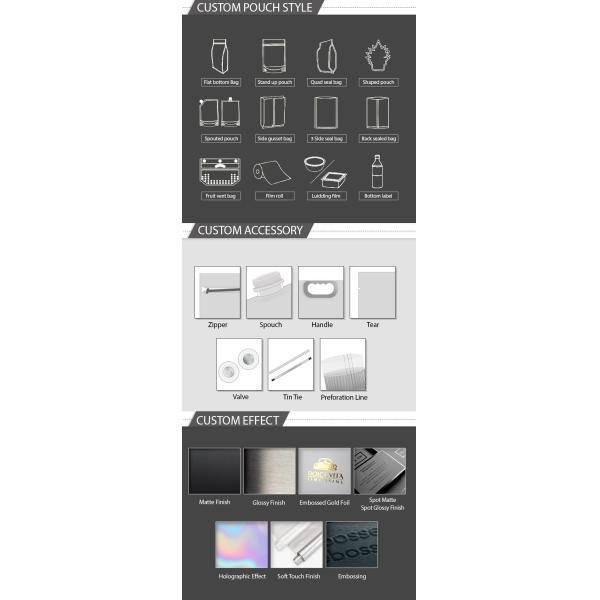 Bopp Resealable Aluminum Film Packaging Bag Clothing Zipper Zip Lock Bags Pouches With Logo For Apparel Mask