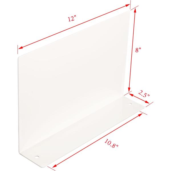 Wall Organizer L-Shaped White Metal Floating Shelf Modern Heavy Duty Wall Mount Shelf