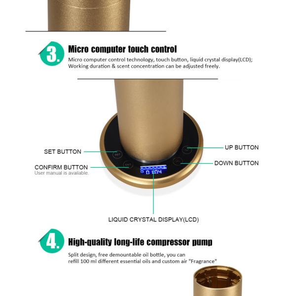 Multi Color Air Scent Machine / Automatic Fragrance Dispenser Touch Control