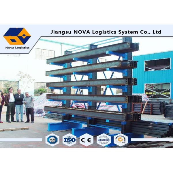 Durable Double Sided Cantilever Steel Rack Plastic Powder Coating For Warehouse