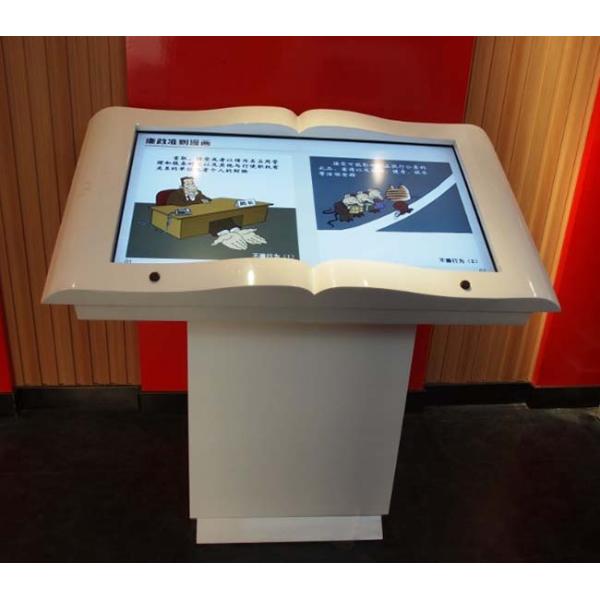 White Metal Free Standing Hd Multi Touch Screen Table For Museum , Long Life