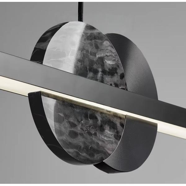 Restaurant chandelier one word long strip modern simple light luxury minimalist designer marble one word long strip lamp