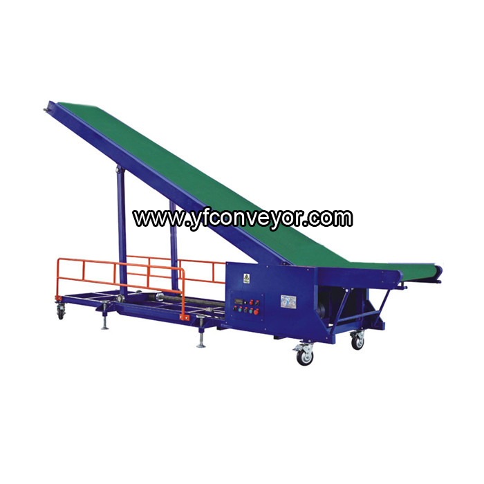 Mobile loading unloading belt conveyors (manual adjust height)