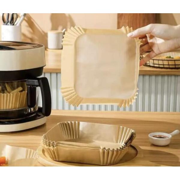Oilproof Air Fryer Disposable Paper Liner Square Non Stick Insert Parchment Paper Liners