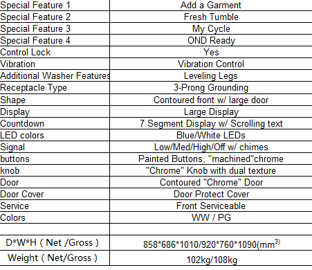 OLYAIR NEW ARRIVE LASTEST MODEL 17KG FRONT LOADING WASHING MACHINE