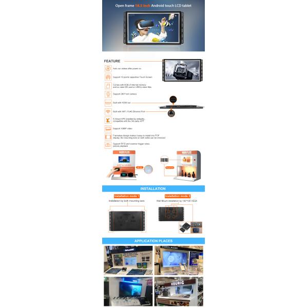 Video Media Open Frame LCD Display / IPS LCD TV Replacement Screen