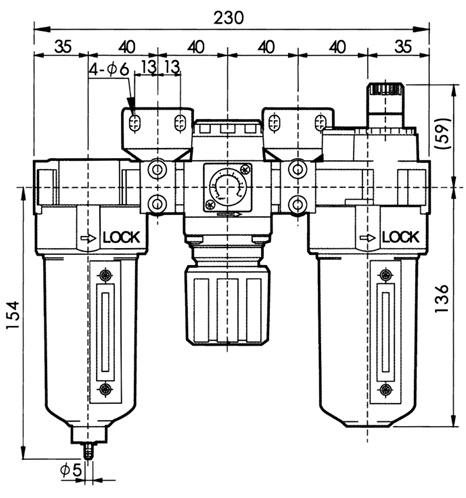 Air Preparation Equipment Aluminum Die-casting Body Material With Auto Drainer