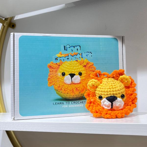 1/16NM Cute Lion Crafts Knitting Tool Kit Crochet Animal DIY Kit