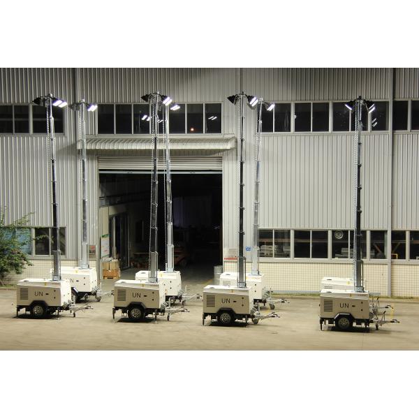 Trailer 10kva 10kw Portable Light Tower For Home Generator With Metal Halide 24V