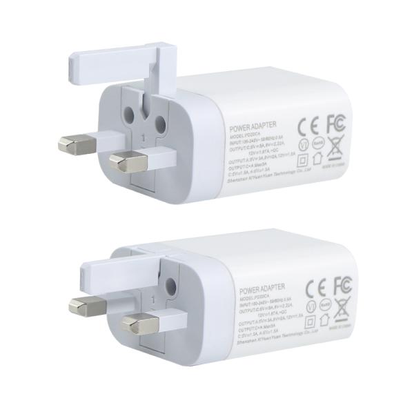 UK 2P PD  Charger with USB - C and USB-A 20W 
