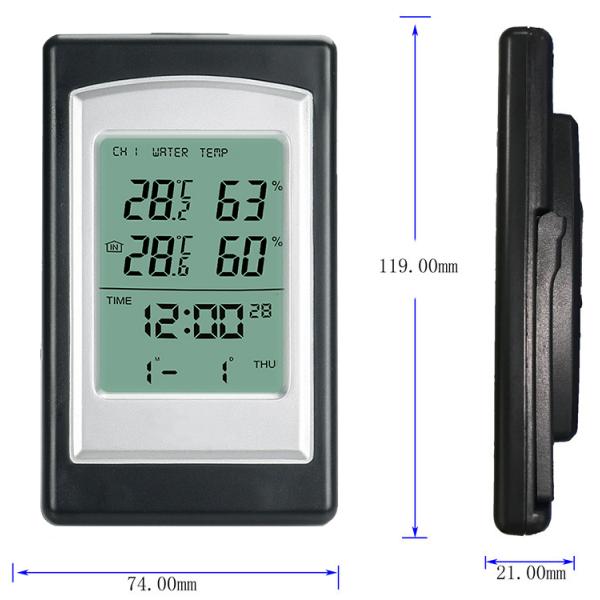 Wireless Digital Hygrometer And Thermometer For Outdoor Activities In Black And Silver