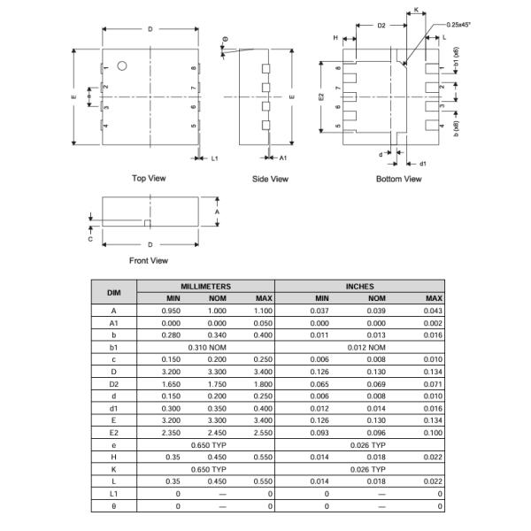 CSD25404Q3T 40V P-Channel NexFET™ MOSFET with 8.5mΩ RDS(on) 50A Current 175°C Rating Low Qg 3.3mm×3.3mm SON Package AEC-Q101 Qualified & Halogen-Free