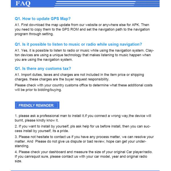 GPS WIFI Double Din Android Car Stereo 4 Core FM RDS Touch Screen