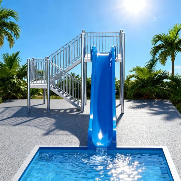 High-Speed Water Slide Fiberglass Material Residential Hotels Parks Swimming Pool Can Personalized Design Use For Adults And Children
