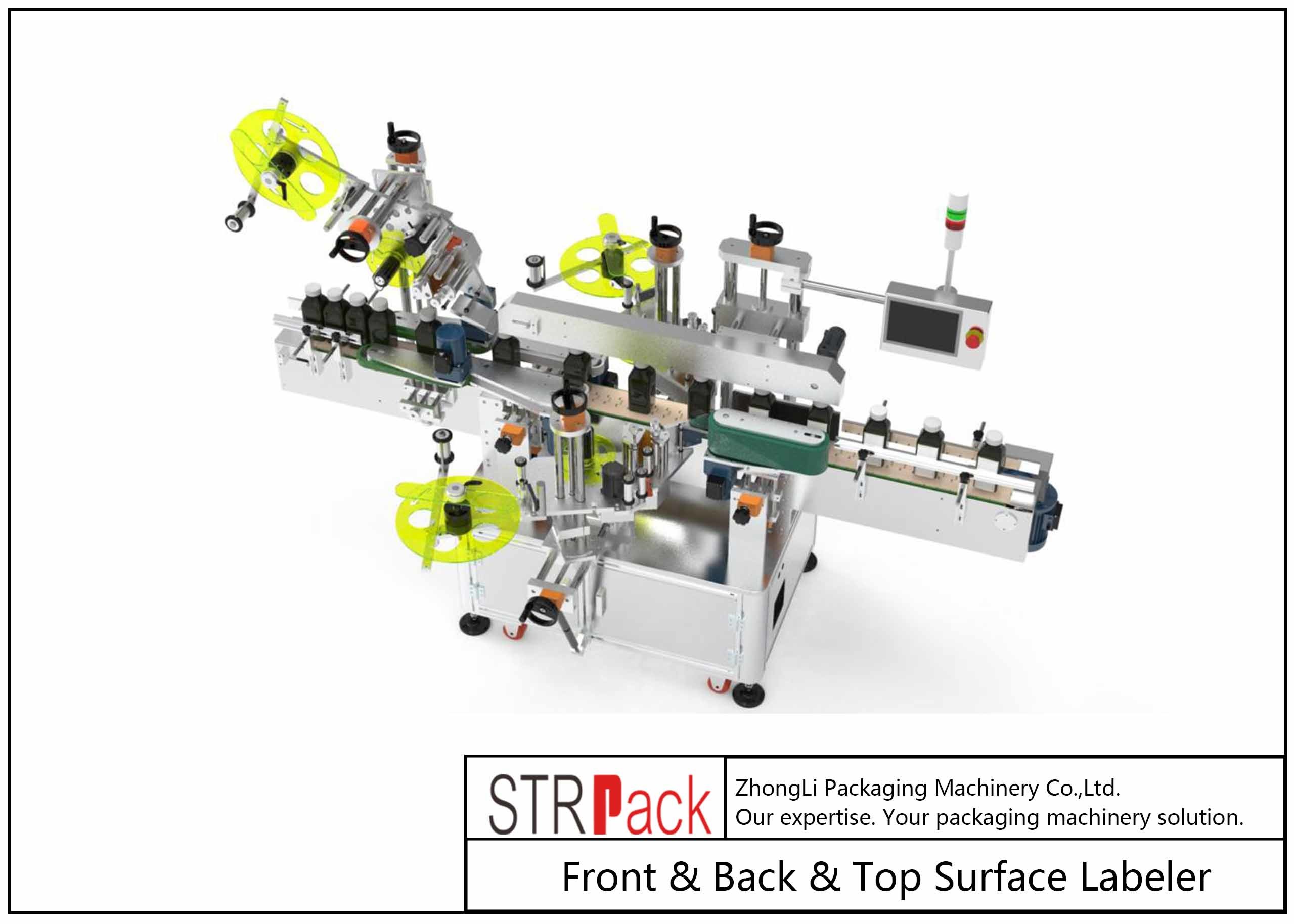 China Front Back Top Surface Bottle Labeling Machine Servo system Driving wholesale